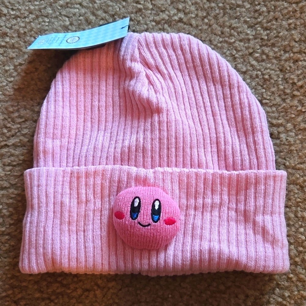 NWT NEW Nintendo pink Kirby beanie hat